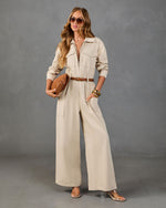 Nomad Days Cotton Belted Jumpsuit