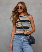 Vibe Check Ribbed Halterneck Sweater Top