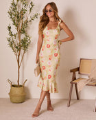 Calina Floral Satin Slip Dress