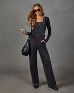 Cloudette Wide Leg Denim Overalls