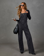 Cloudette Wide Leg Denim Overalls