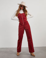 Wine % Zachary Corduroy Sleeveless Jumpsuit-6