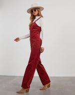 Wine % Zachary Corduroy Sleeveless Jumpsuit-4
