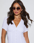 Tortoise % Milly Aviator Sunglasses With Trim-3