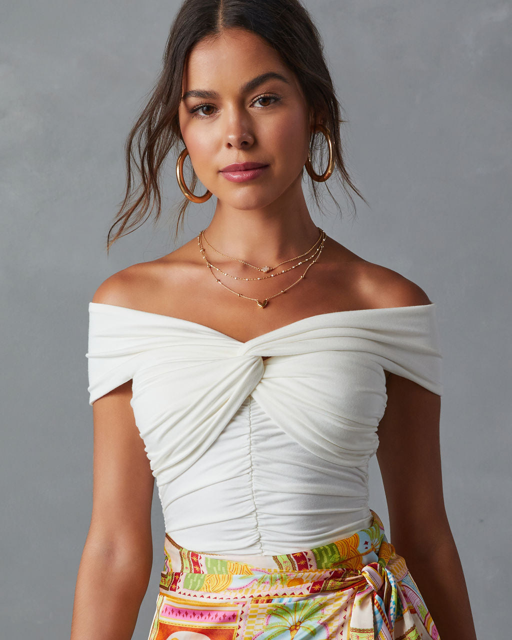 Trisha Off The Shoulder Ruched Bodysuit – VICI