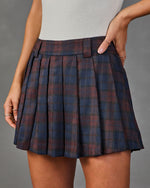 Crisp Charm Pleated Plaid Mini Skort