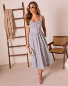 Genelle Striped Corset Midi Dress