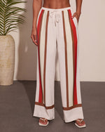 Oliviah Striped Wide Leg Drawstring Pants