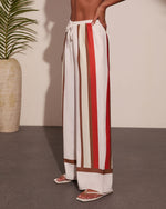 Oliviah Striped Wide Leg Drawstring Pants