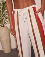 Oliviah Striped Wide Leg Drawstring Pants