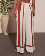 Oliviah Striped Wide Leg Drawstring Pants