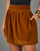 Copper Harvest Faux Suede Mini Skirt
