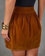 Copper Harvest Faux Suede Mini Skirt