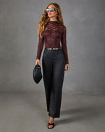 Weekend Calling Floral Lace Mock Neck Bodysuit