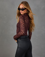 Weekend Calling Floral Lace Mock Neck Bodysuit