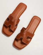 Tan % Gordy Flat Sandal-1