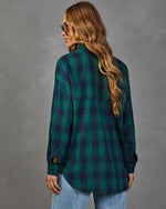 Petaluma Cotton Blend Plaid Button Down Top
