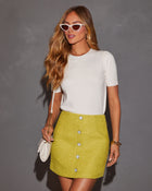 Cream % Brissa Short Sleeve Sweater Tee-3