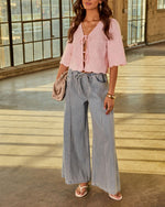 Andreina Rigid High Rise Wide Leg Drawstring Jeans