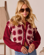 Low Skies Contrast Crochet Cardigan