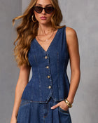 Easy Classic Denim Peplum Top