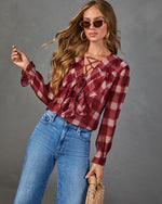 Sienna Muse Plaid Ruffle Blouse