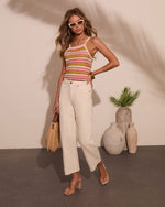 Sunbeam Energy Striped Knit Crochet Top
