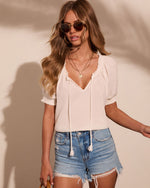 Marina Romance Cotton Neck Tie Top