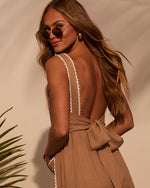 Bungalow Contrast Linen Jumpsuit