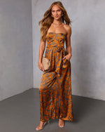 Janiva Satin Wrap Tie Jumpsuit