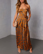 Janiva Satin Wrap Tie Jumpsuit