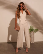 Gentle Getaway Vested Linen Jumpsuit