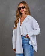 Better Things Cotton Poplin Button Down Top