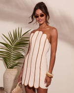 Solar Pulse Striped Linen Blend Mini Dress