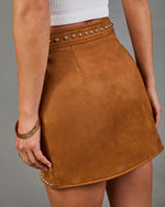 Sunset Saloon Studded Faux Suede Mini Skirt