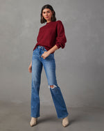 Wine % Alana Knit Pullover Sweater-3