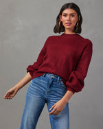 Wine % Alana Knit Pullover Sweater-2
