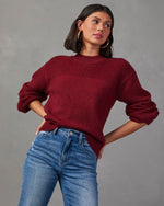 Wine % Alana Knit Pullover Sweater-5