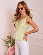 Citron % Glow Return Satin Lace Trim Tank Top-3