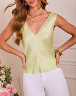 Citron % Glow Return Satin Lace Trim Tank Top-5