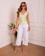 Citron % Glow Return Satin Lace Trim Tank Top-2