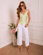 Citron % Glow Return Satin Lace Trim Tank Top-6