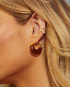 Tortoise % Lucite Hoop Earrings-1