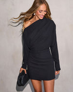 Geina Belted Off The Shoulder Mini Dress