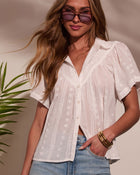 Lemin Embroidered Collared Top