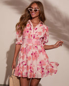 Tiah Collared Floral Mini Dress