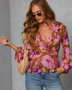 Wild Fig Ruffle Chiffon Top