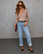 Latte % Marcos Satin Button Down Top-1