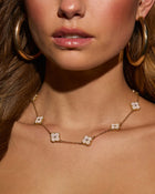 Ivory % Madeline Clover Charm Necklace-1