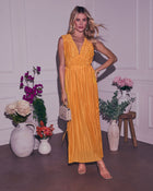 Meriah Plisse Maxi Dress